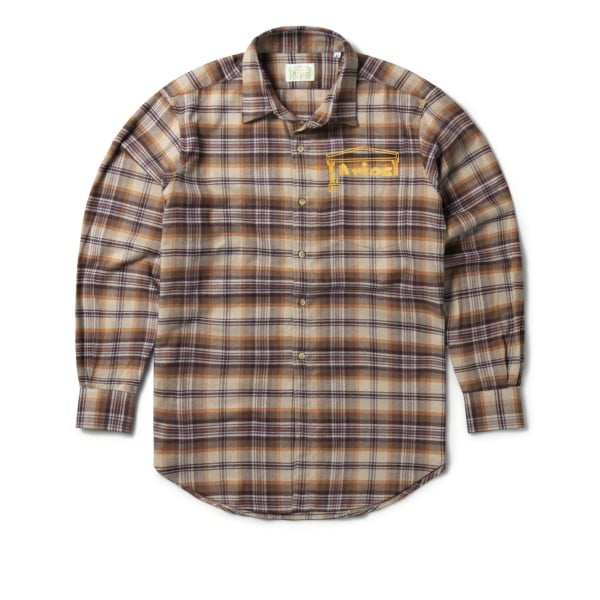 Aries Plaid Flannel Shirt (Brick)