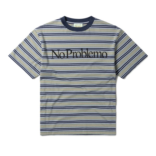 Aries Stripe No Problemo T-Shirt (Blue Multi)