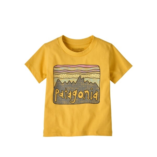 Baby Patagonia Fitz Roy Skies T-Shirt (Nectar Yellow)