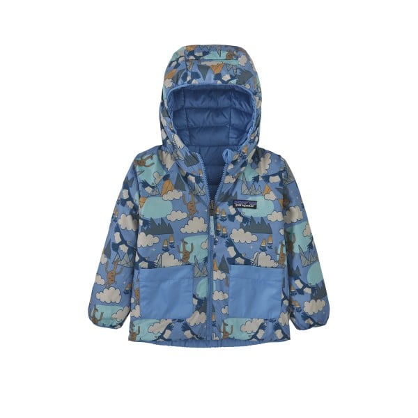 Baby Patagonia Reversible Down Sweater Hoody (Andean Song: Blue Bird)