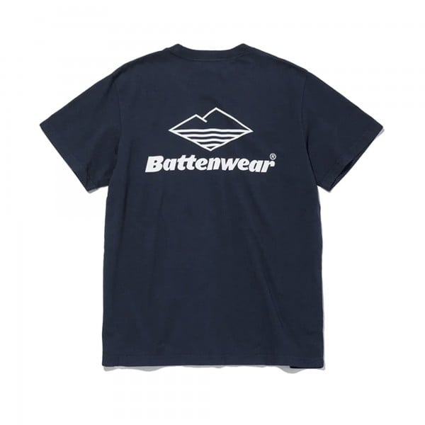 Battenwear Team Pocket T-Shirt (Navy x White)