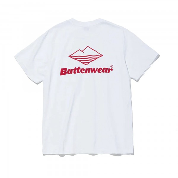 Battenwear Team Pocket T-Shirt (White x Red)