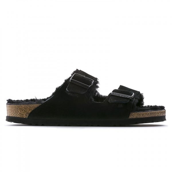 Birkenstock Arizona Fur Suede Leather Regular Fit (Black)