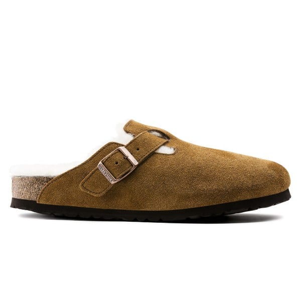 Birkenstock Boston Fur Suede Leather Regular Fit (Mink)