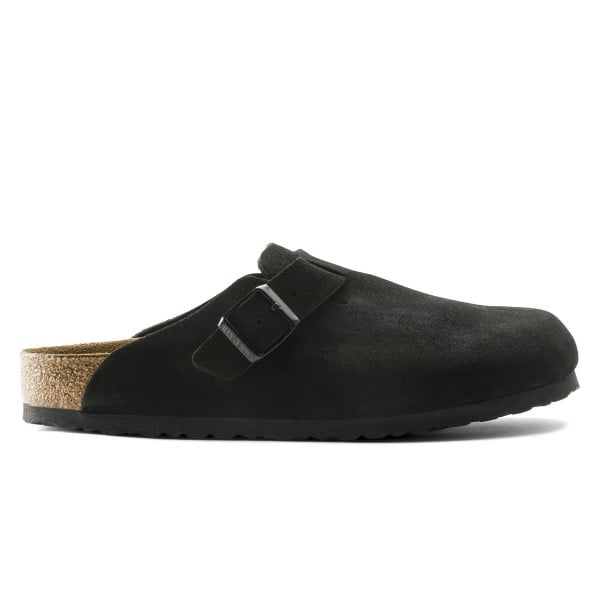 Birkenstock Boston Soft Footbed Suede Leather Regular Fit (Black)