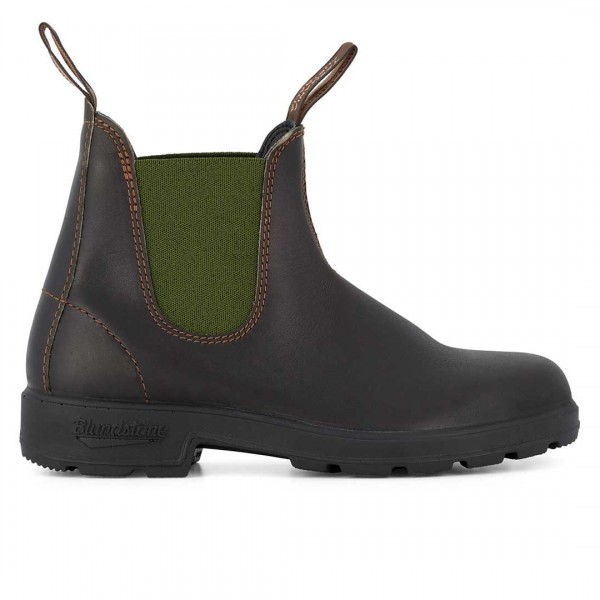 Blundstone 519 Original Series Boot (Stout Brown Leather/Olive Elastic)