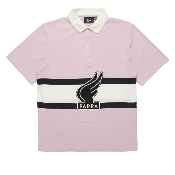by Parra Winged Logo Leve polo Shirt (Pink/Off White)