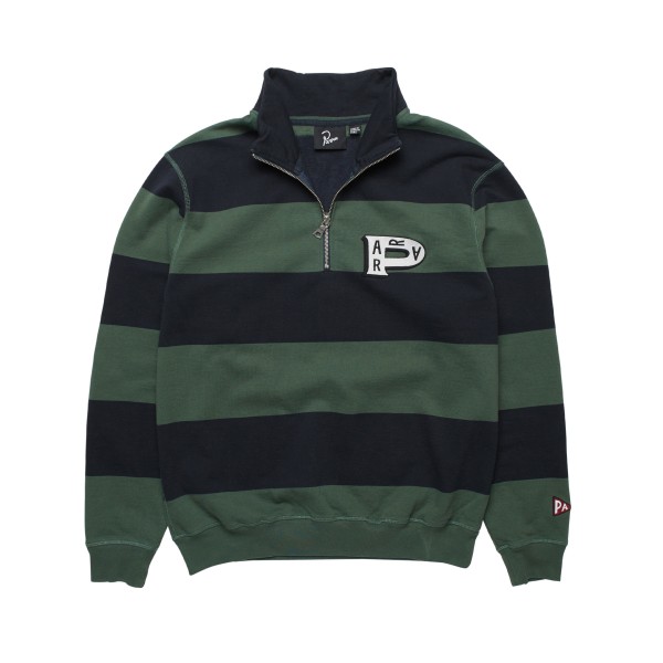 by Parra Worked P Striper Half Zip Sweatshirt (Navy/Green)