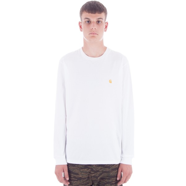 Carhartt Chase Long Sleeve T-Shirt (White/Gold)
