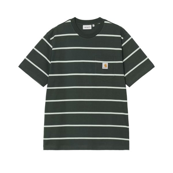 Carhartt WIP Aiken Pocket T-Shirt (Aiken Stripe, Confier)