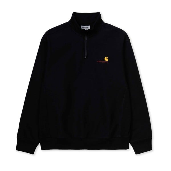 Carhartt WIP American Script Half Zip Sweatshirt (Black)