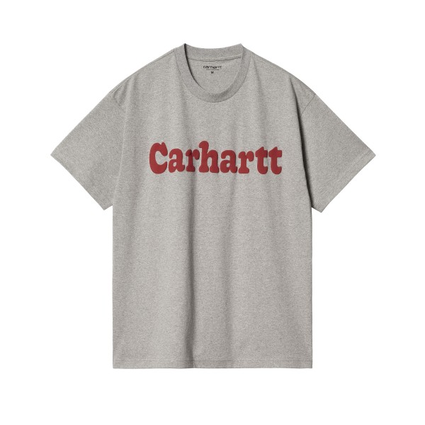 Carhartt WIP Bubbles T-Shirt (Grey Heather/Cherry)