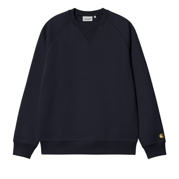 Carhartt WIP Chase Crew Neck Sweatshirt (Dark Navy/Gold)