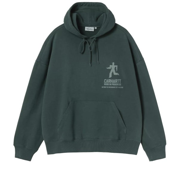 Carhartt WIP Distance Pullover Hooded Sweatshirt (Dark Fir Stone Dyed)