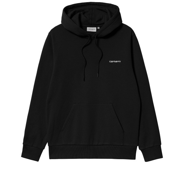 Carhartt WIP Script Embroidery Pullover Hooded Sweatshirt (Black/White)