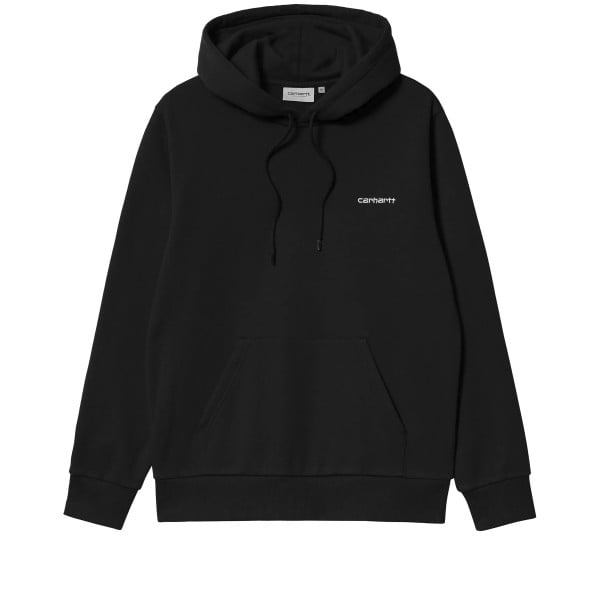 Carhartt WIP Script Embroidery Pullover Hooded Sweatshirt (Black/White)