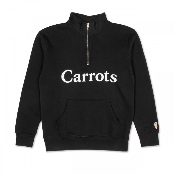 Carrots Wordmark Half Zip Sweatshirt (Black)