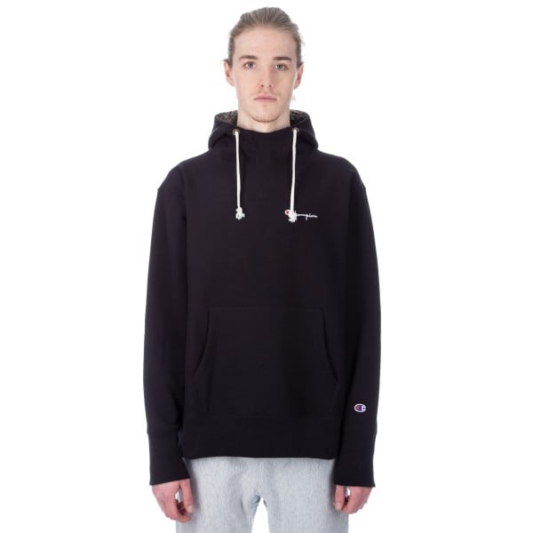 Champion Reverse Weave Deconstructed Pullover Hooded Sweatshirt (New Black)