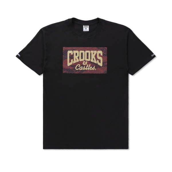 Crooks & Castles Tiger Speckle Logo T-Shirt (Black)