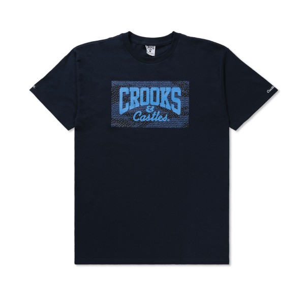 Crooks & Castles Tiger Speckle Logo T-Shirt (Navy)