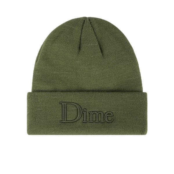 Dime Classic 3D Logo Beanie (Olive Green)