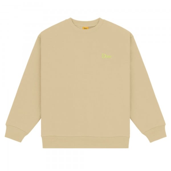 Dime Classic Small Logo Embroidered Crew Neck Sweatshirt (Sand)