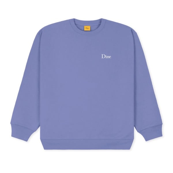 Dime Classic Small Logo Embroidered Crew Neck Sweatshirt (Velvet Purple)