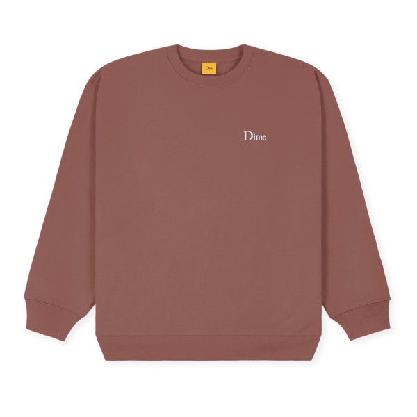 Dime Classic Small Logo Embroidered Crew Neck Sweatshirt (Washed Maroon)