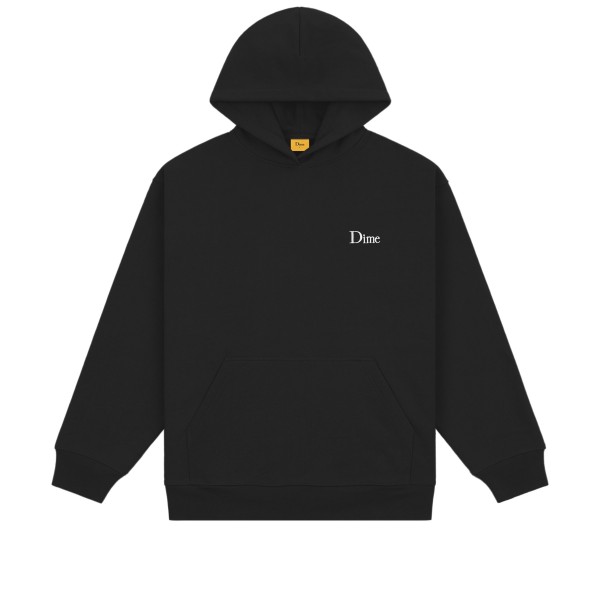 Dime Classic Small Logo Embroidered Pullover Hooded Sweatshirt (Black)