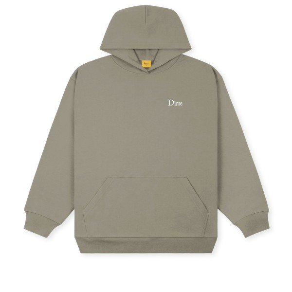 Dime Classic Small Logo Embroidered Pullover Hooded Sweatshirt (Gravel)