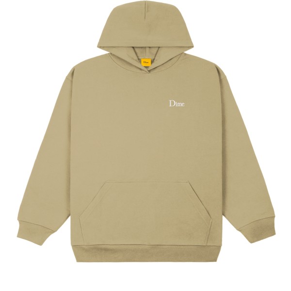Dime Classic Small Logo Embroidered Pullover Hooded Sweatshirt (Taupe)
