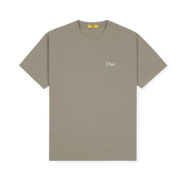Dime Classic Small Logo Embroidered T-Shirt (Gravel)