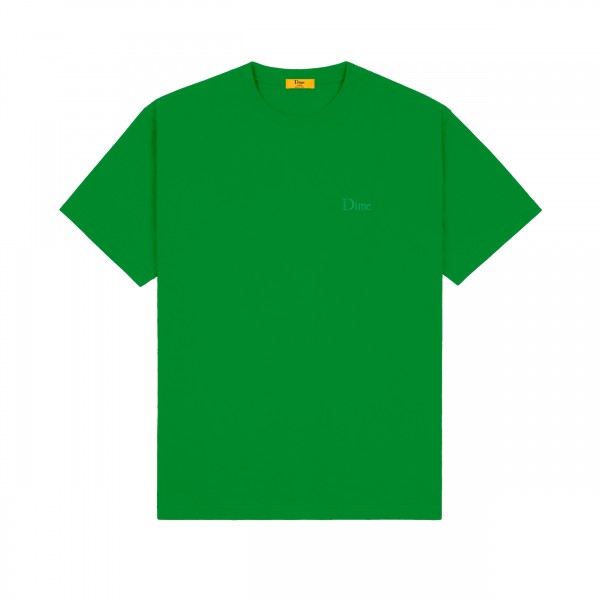 Dime Classic Small Logo Embroidered T-Shirt (Green)