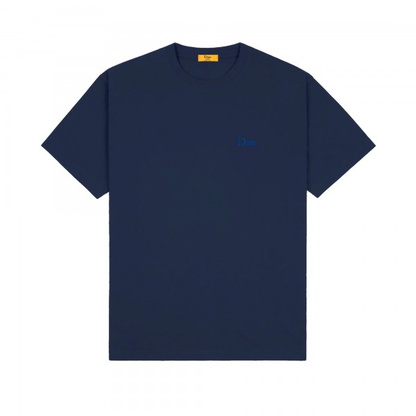 Dime Classic Small Logo Embroidered T-Shirt (Navy)