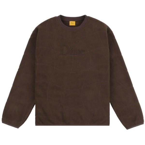 Dime Classic Wave Polar Crew Neck Sweatshirt (Dark Brown)