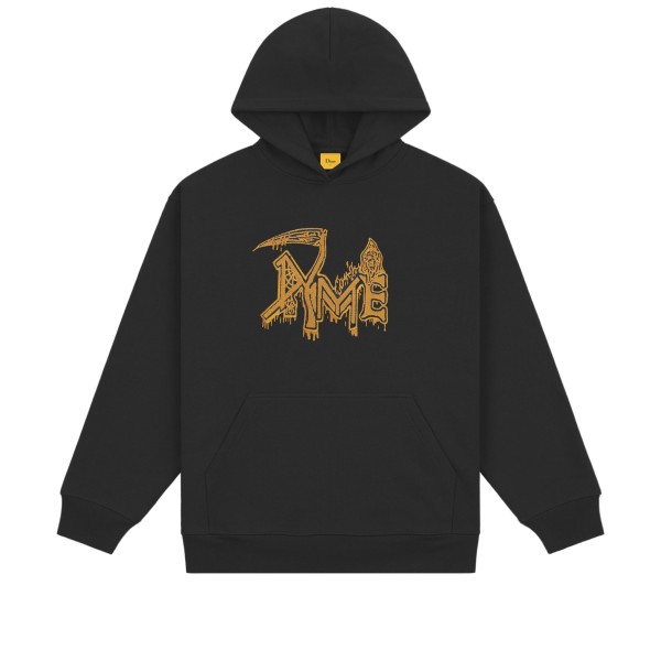Dime Human Embroidered Pullover Hooded Sweatshirt (Black)