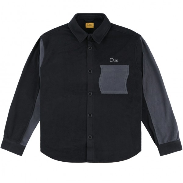 Dime Polar Fleece Button Up Shirt (Black)