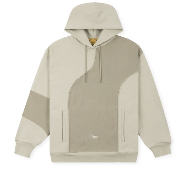 Dime Ribbed Panel Pullover Hooded Sweatshirt (Cream)