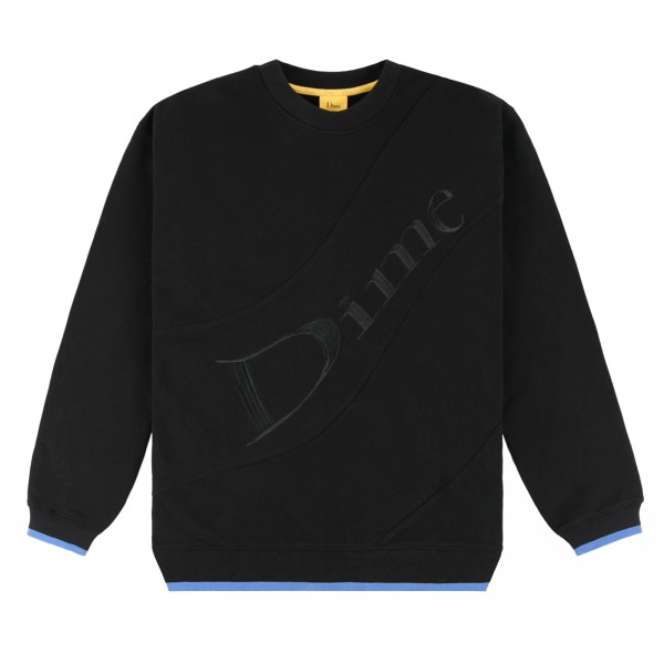Dime Wavy Terry Crew Neck Sweatshirt (Black)