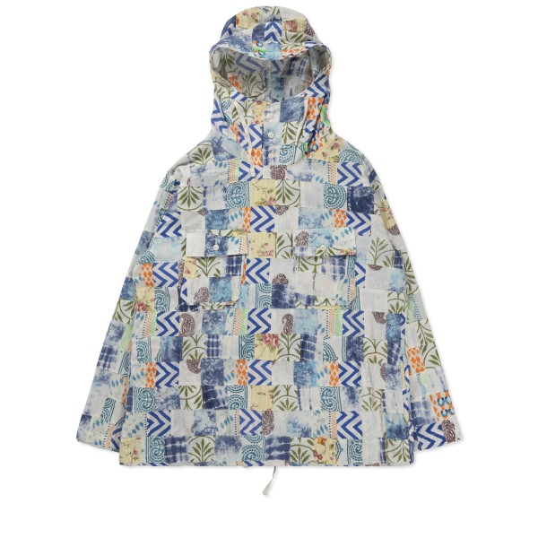 Engineered Garments Cagoule Shirt (White/Blue Ethno Print Patchwork)
