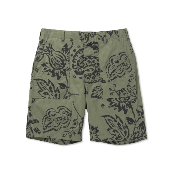 Engineered Garments Fatigue Shorts (Olive Floral Print Ripstop)