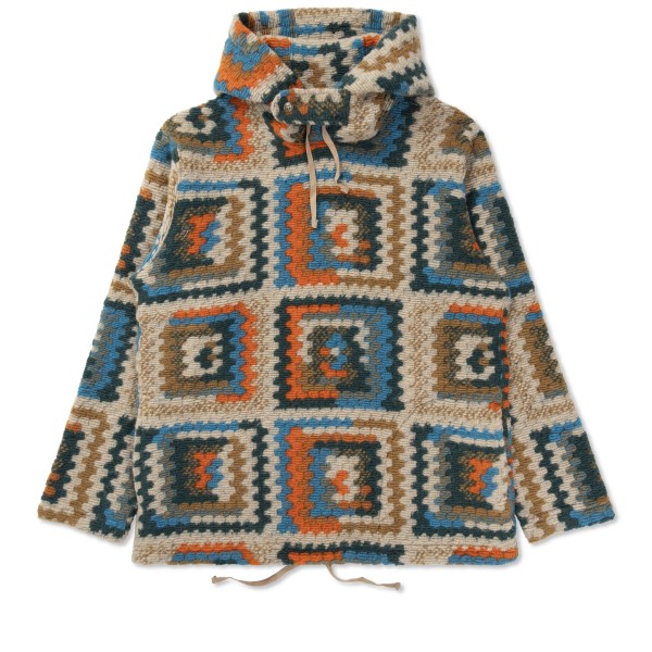 Engineered Garments Long Sleeve Hoody (Multi Color Poly Wool Crochet Knit)