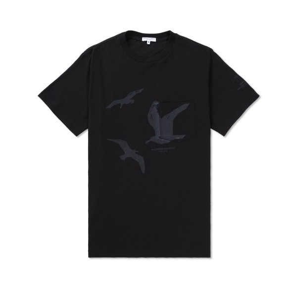 Engineered Garments Printed Cross Pocket T-Shirt (Black/Seagull)