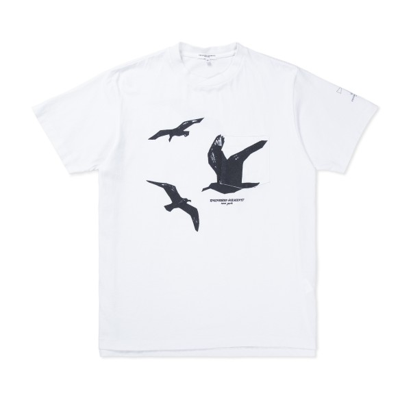 Engineered Garments Printed Cross T-Shirt (White/Seagull)