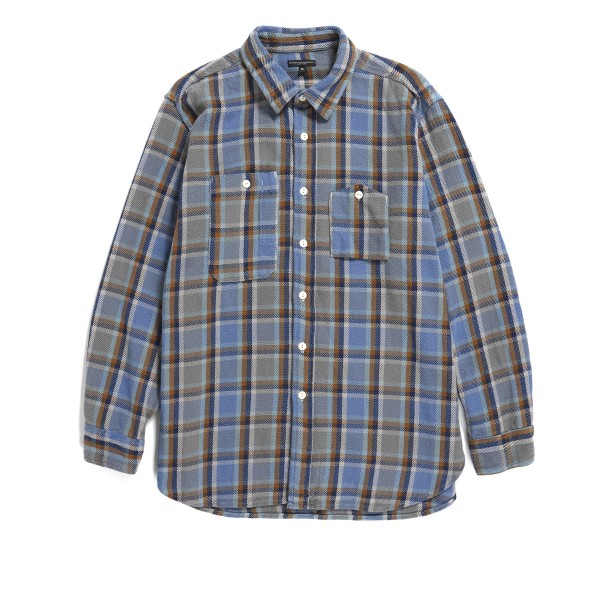 Engineered Garments Work Shirt (Blue Cotton Heavy Twill Plaid)