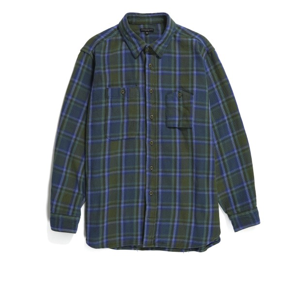 Engineered Garments Work Shirt (Green Cotton Heavy Twill Plaid)