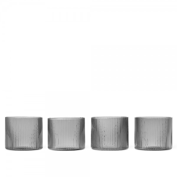 ferm LIVING Ripple Low Glasses Set of 4 (Smoked Grey)