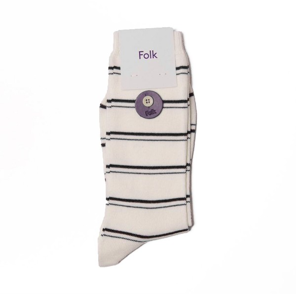 Folk Stripe Socks (Ecru/Plum/Navy)