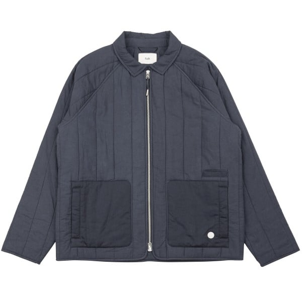 Folk Wadded Curve Jacket (Blue Slate)