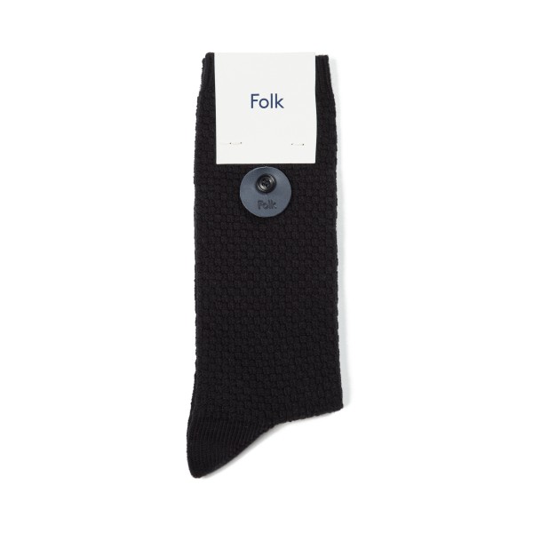 Folk Waffle Socks (Black)